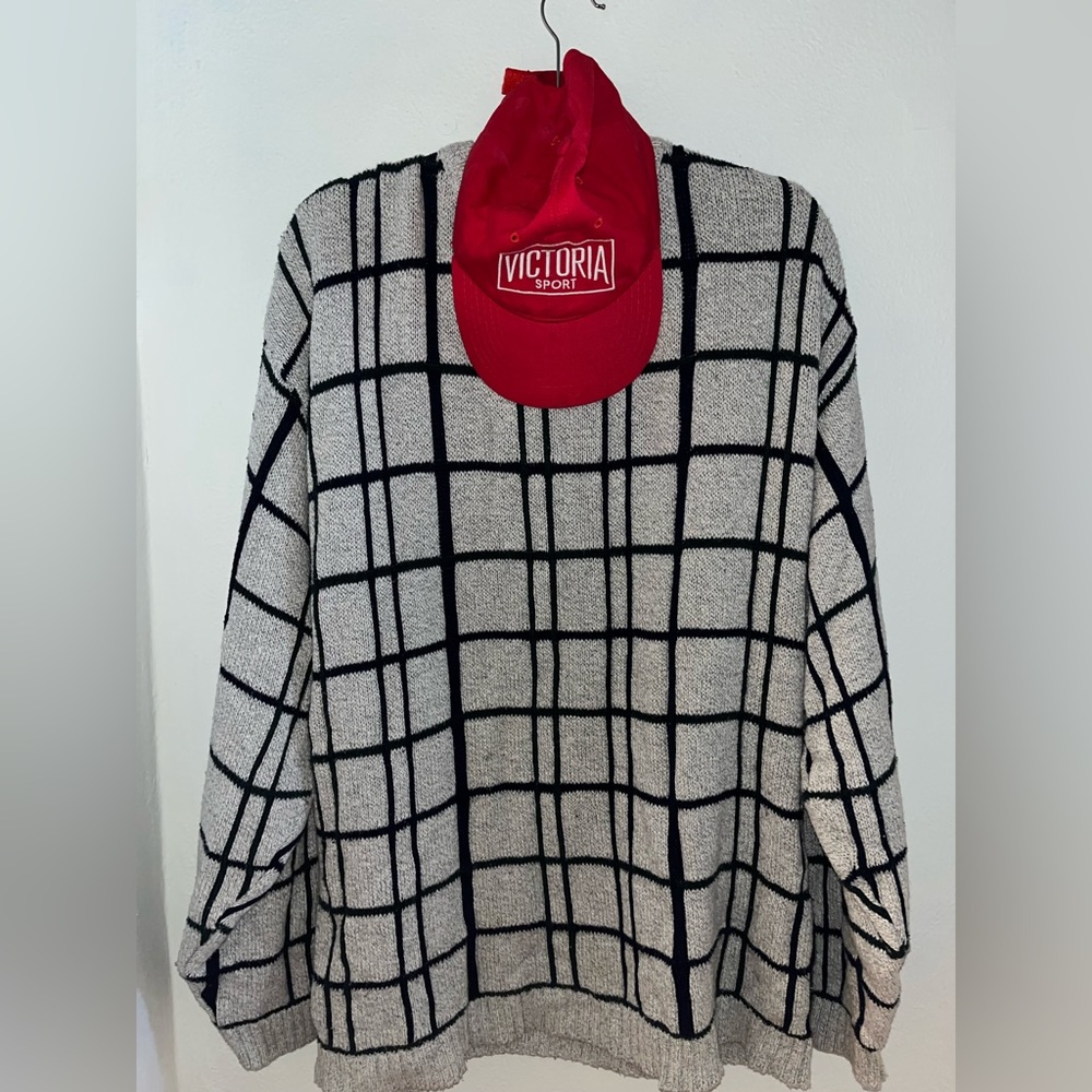2 piece set!! Red Victoria Hat, Red/Navy striped Sweater.
